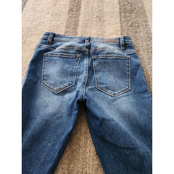 MISS ME Medium Wash Distressed Jeans w/Side Stripe Inlay  Sz 26" x 27" x 9" Rise - Picture 6 of 9